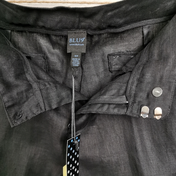 MEDIUM BLU9 100% Linen Black Pants NWT - Picture 9 of 15